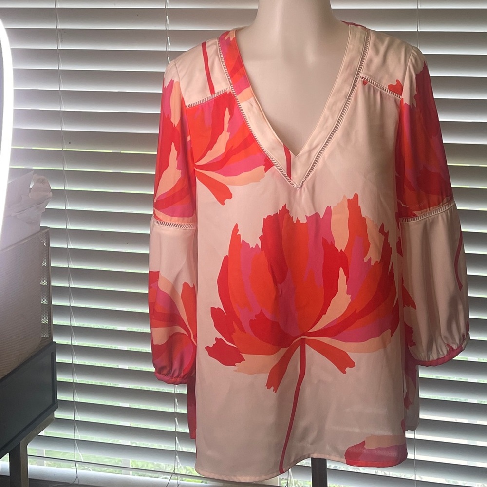 Crosby beautiful coral and pink blouse size small